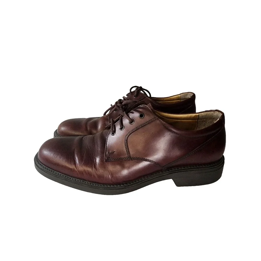 Johnston & Murphy Men's Shoes Size 11 1/2 M Leather‎ Lace Up Brown Brazil Shoes